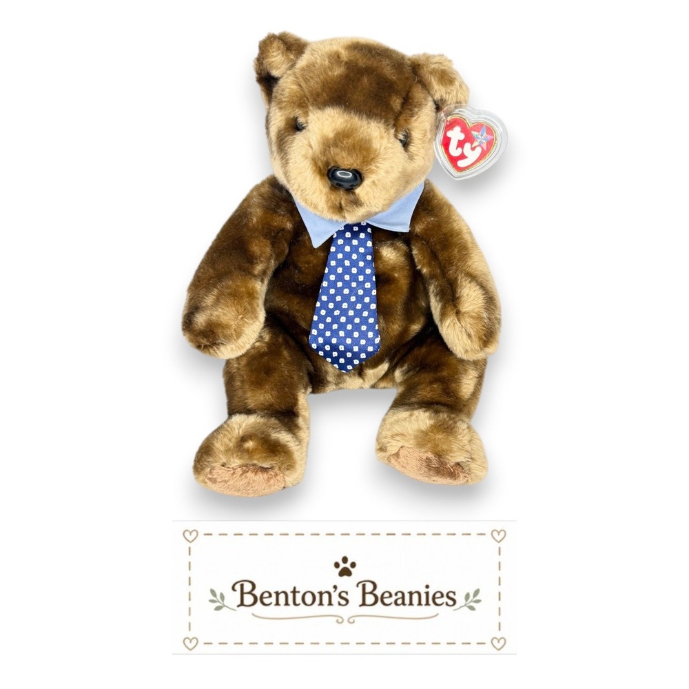 Hero the Bear Ty Beanie Buddy | Father's Day Favorite 💙 | Mint Heart Tag ⭐